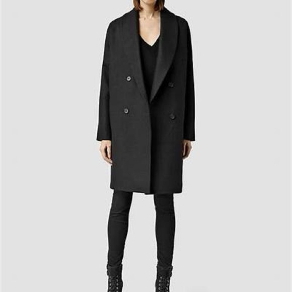 Allsaints black wool coat - Picture 7 of 7